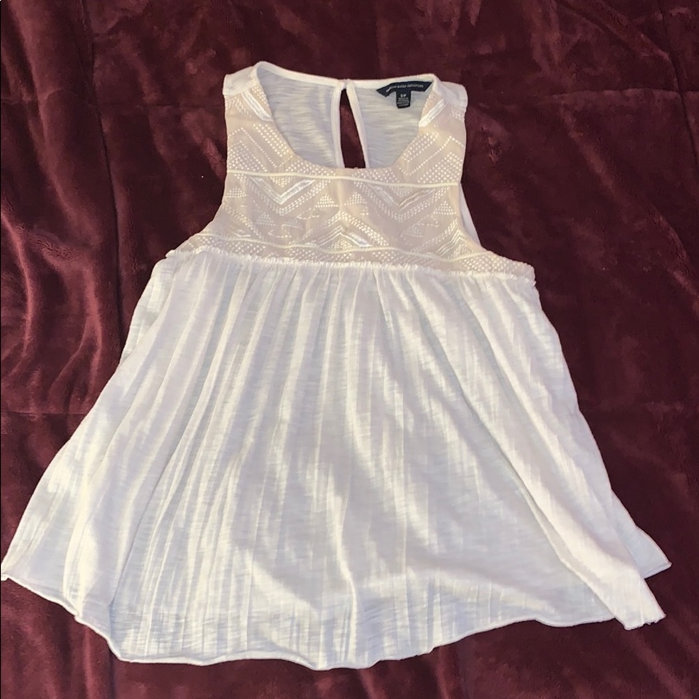 Stitched and Ruffled American Eagle Tank Top